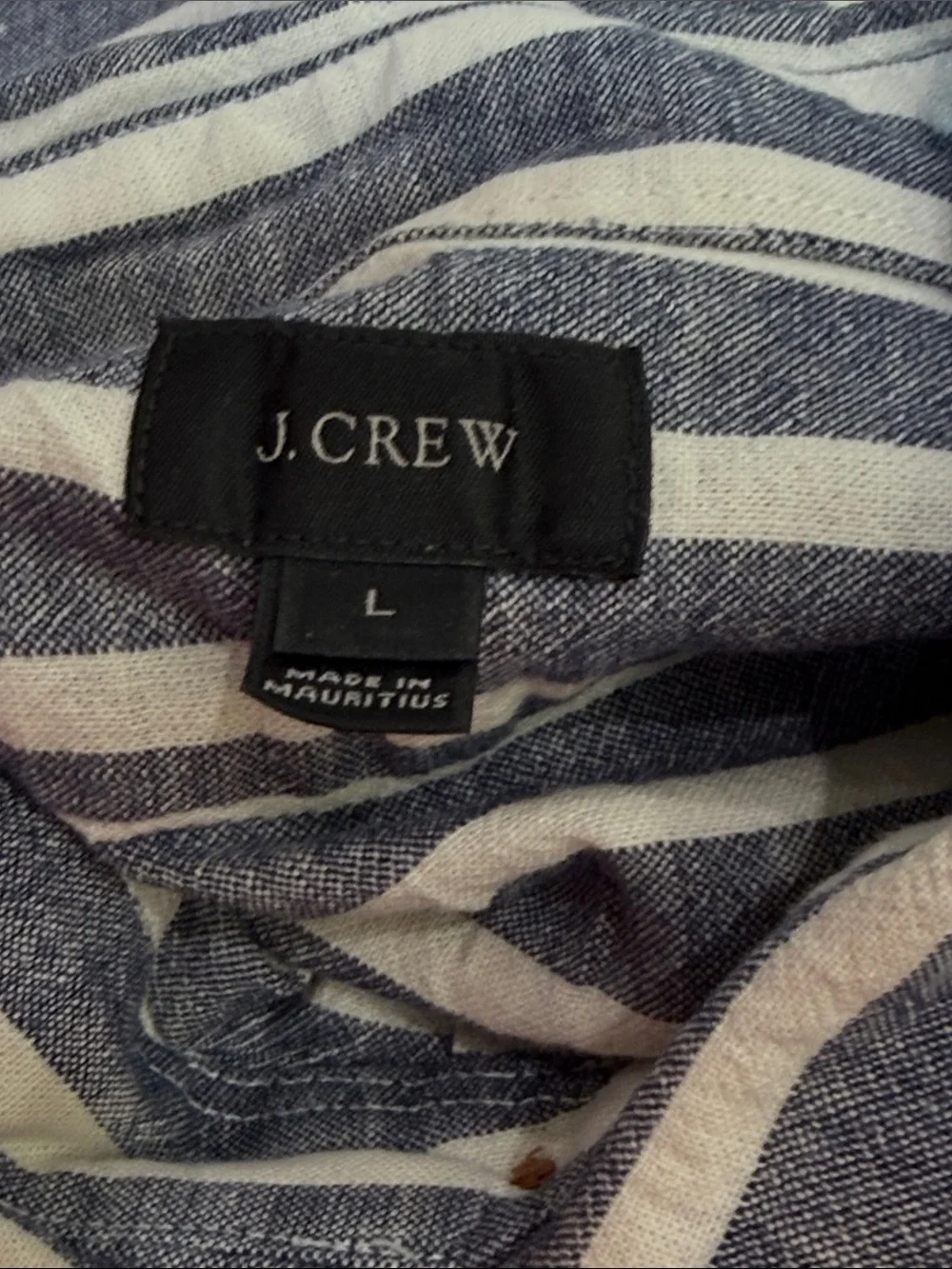J crew stripped linen short sleeve